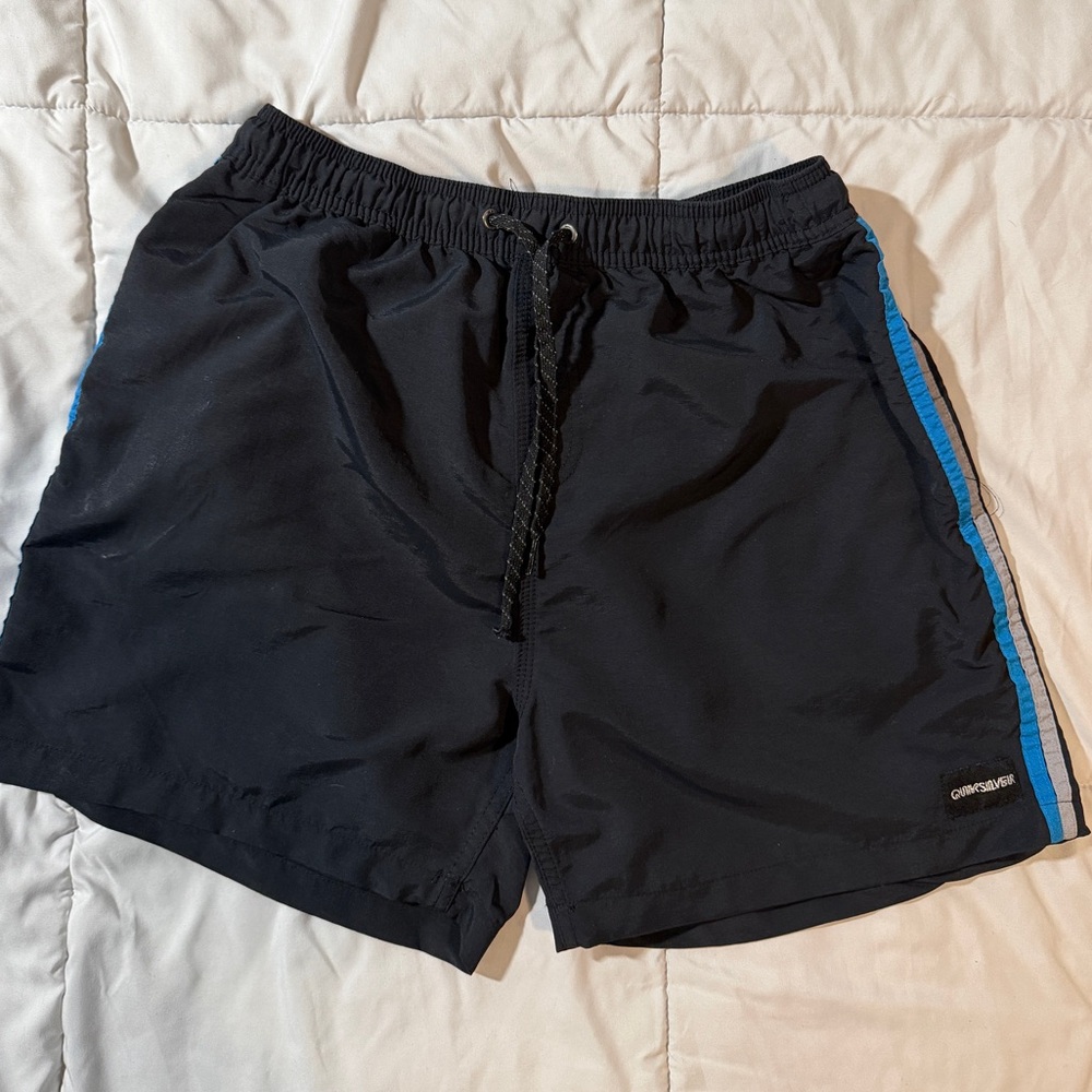 Adidas Black Swim Shorts with Blue Accent